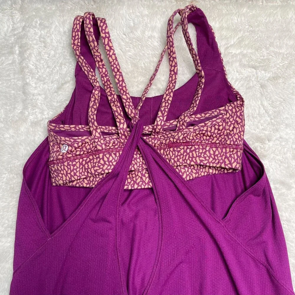 Lululemon Women's Purple Mosaic Peach Nouveau Limits Tank Top Size 6 - Picture 4 of 6